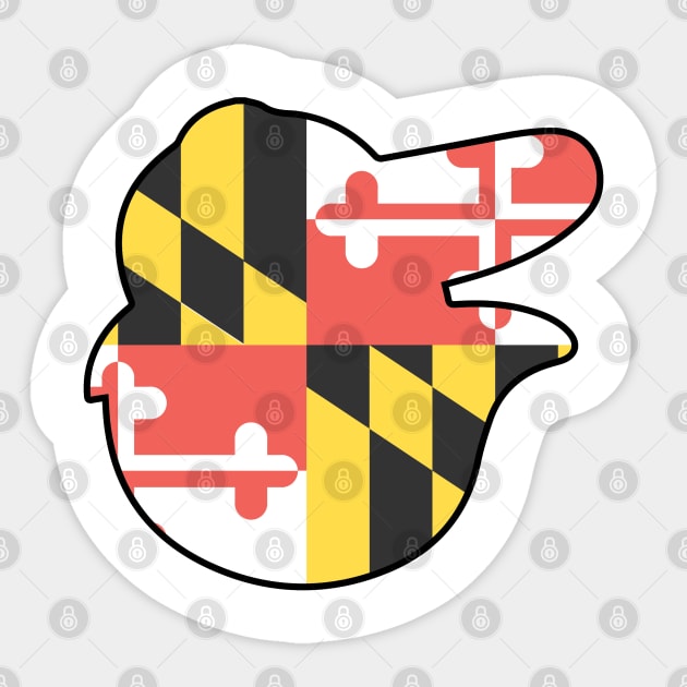 Maryland Flag Bird Sticker by CanossaGraphics